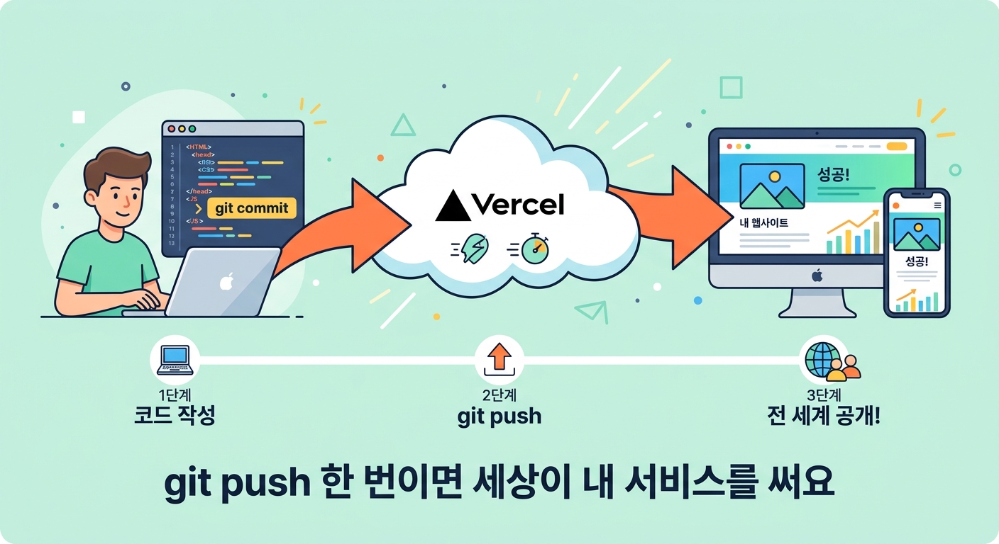 배포 — git push에서 URL 생성까지 흐름도