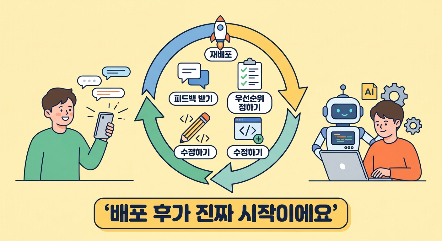 피드백과 개선 사이클 인포그래픽